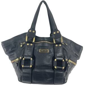 Jimmy Choo Black and Gold Shoulder Bag